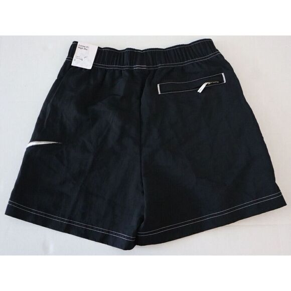 Nike DM6752-010 Women's Sz S Black Swoosh Loose Fit High Rise Athletic Shorts - Picture 2 of 7